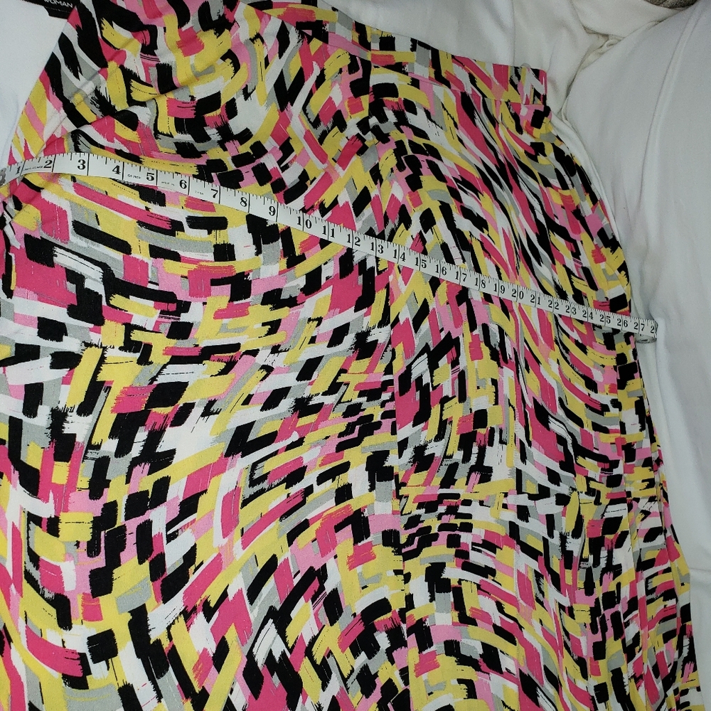 Plus Kasper Multicolor Abstract Print Skirt - Picture 5 of 5